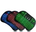 i8-B Wireless Backlit Mini Keyboard With Touch-pad RGB Keyboard- Black.