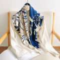 New Twill Silk Scarf Women's All-Match Bag Headscarf Rose Large Kerchief Women's Elegant Fashion Decorative Shawl.