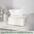 Acrylic Tissue Box Rectangular Transparent Tissue Box for Office, Home Bathroom Restaurant Lavatory Occasions.