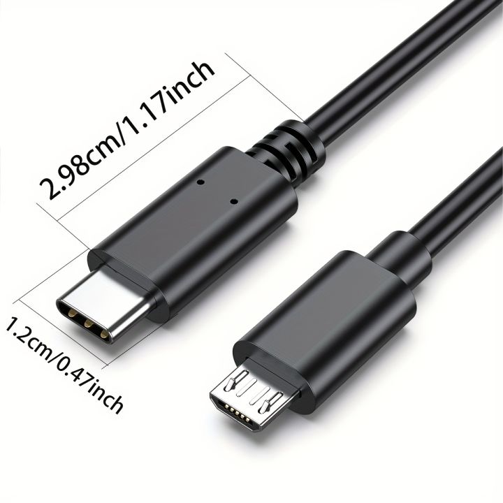 USB C To Micro USB 2Packs, USB C To Micro USB Cable 3ft Micro USB To USB C Charger Cord, Support Charge & Data Sync