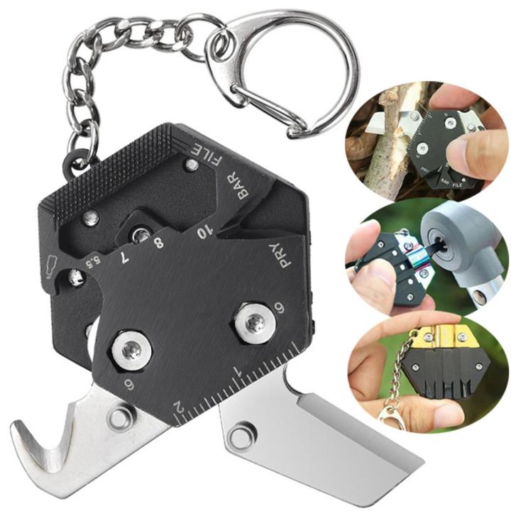 Multifunctional Hexagon  Screwdriver Outdoor Survival Pocket Opener Tool Keychain Keyring Key Ring Pendant