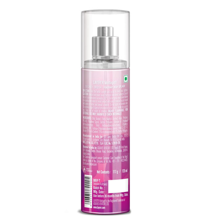 Layer'r%20Wottagirl%20Secret%20Crush%20135%20Ml%20Perfume%20Women's%20Fragrance%20Eau%20De%20Parfum%20Spray%20-%20Image%202
