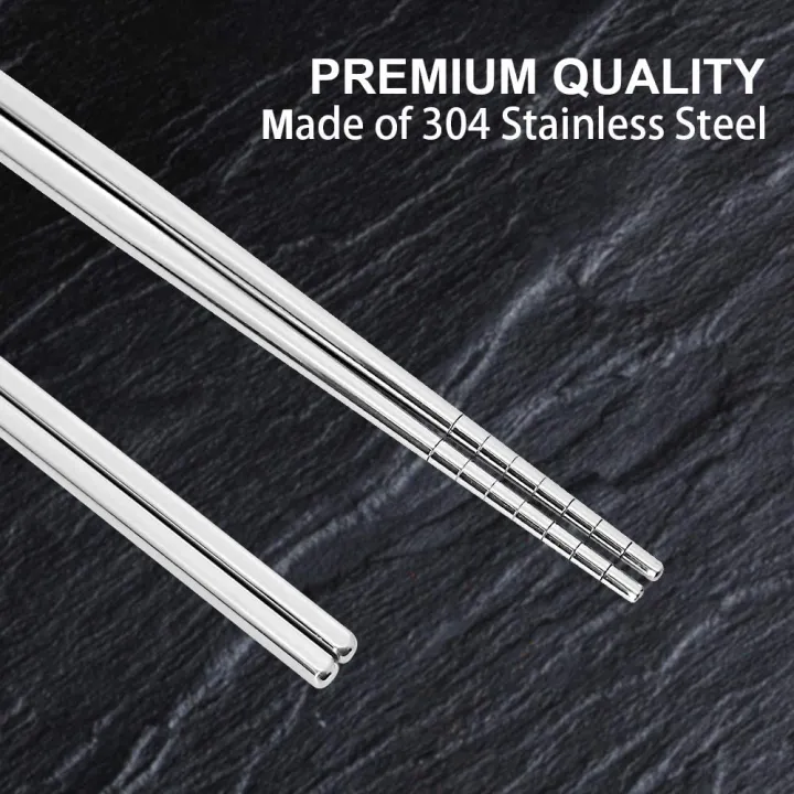Stainless%20Steel%20Chopsticks%20Reusable%20Silver%20Lightweight%20304%20Metal%20Chopsticks%20Dishwasher%20Safe%20-%205%20Pairs%20(Silver)%20-%20Image%208