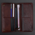 Zays Premium Genuine Leather Long Wallet for Men & Women | Elegant Design, Spacious Card & Mobile Slots | Durable Full-Grain Leather Chocolate.