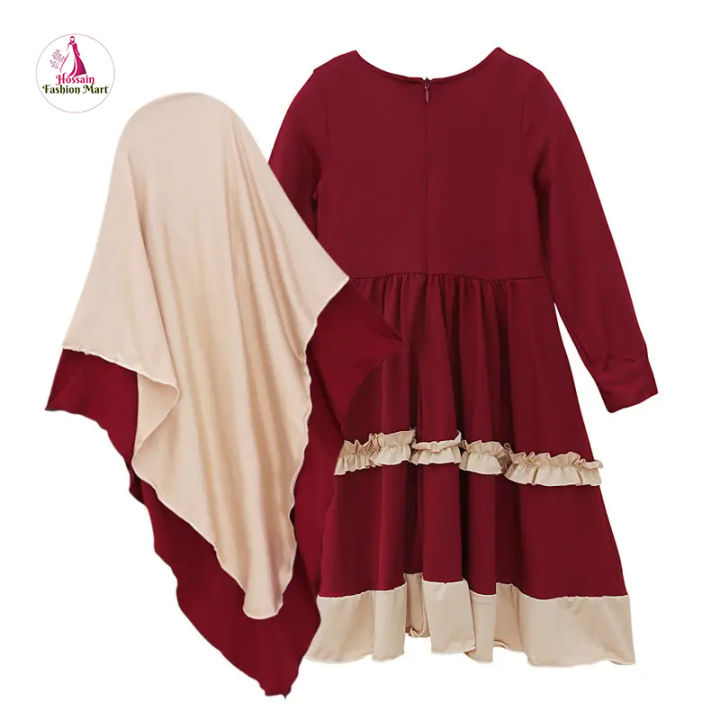 Irani%20Style%20Baby%20Borka%20Dubai%20Charry%20Georgette%20with%20Hijab%20Set%20for%20Muslim%20Baby%20-%20Image%207