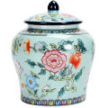 Enamel General Jar Painted Flowers Moisture-proof Sealed Tea Jar Art Crafts Ornaments Sundries Storage Box Home Decoration Gifts Amour zii.