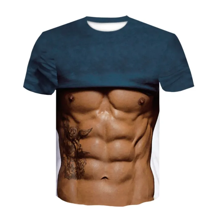 Men's%20T-shirt%20Summer%20Funny%20Body%20Six-pack%20abs%20Muscle%20T%20Shirt%20Camisetas%20Hombre%203D%20Print%20Short%20Sleeve%20Fitness%20Shirt%20Streetwear%20-%20Image%207