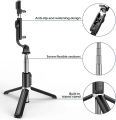 N09 Tripod Selfie Stick 100cm with Detachable Bluetooth Shutter 360 Rotation for Smartphone & Camera. 