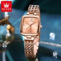 Ladies watch square Dial uniq design Luxury Quartz Watch for Women Stainless Steel Band Wristwatch Reloj Mujer with Box.
