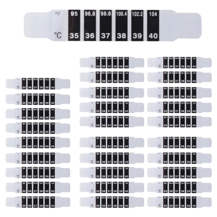 Colorless Thermometer Sticker 30 Pcs Forehead Thermometer Strips Adhesive Thermometer Strips Reusable ...