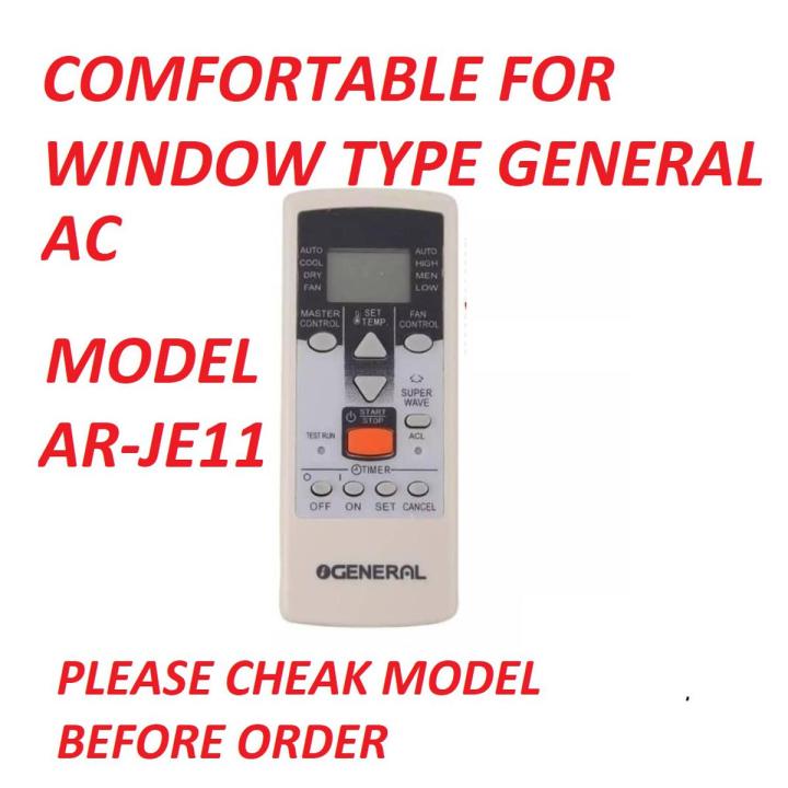 Remote Controller for  Window type General Air Conditioner Model ARJE11