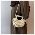 Summer Accessory Crochet Bags Artisanal Designer Collection Cotton Thread Handwoven Handbags Small Size Lightweight Ladies  Bag for Beach Outing Women's Fashion Casual Style Accessory for Vacation. 