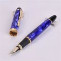 Dazzle Blue Fountain Pen Classic Style Smooth Writing Inking Pens 0.5mm Nib Signature Metal Fountain Pen School Supplies. 