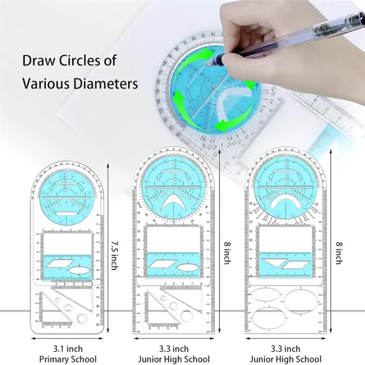 Multifunctional%20Geometric%20Ruler,%20Geometric%20Drawing%20Template,%20Measuring%20Tool%20Draft%20Rulers%20for%20School%20Office%20-%20Image%202