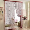 【User-friendly】 Elegant Rose Flower String Curtain Room Divider 1*2M Door Curtain Solid Color Tassel Window Curtain Home Decor. 