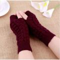 1Pair New Fashion Women Knitted Arm Fingerless Winter Gloves Warmth Long Stretchy Mittens. 