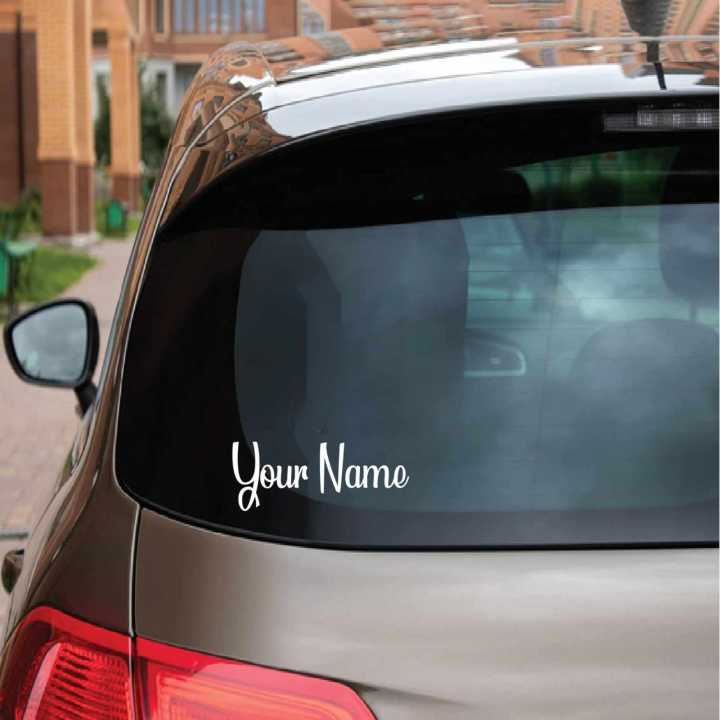 Car Sticker - Custom Name Sticker For Car Back Mirror ( Waterproof & Premium quality)