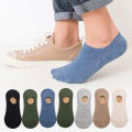 5Pair / Lot Men's Socks Non-slip Silicone Invisible Cotton Sock Breathable Mesh Comfortable Summer Thin Sports Men Sock Elastic.