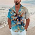 Lapel Men's Shirts Hawaiian Beach Shirts Summer Holiday Casual Tops Oversized Harajuku 3D Print Tee 5XL Slim Tshirt Clothes 2022. 