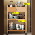 Mobile Serving Cart Rolling Side Table Spacious Tabletop Space Saving with 4 Wheels for Kitchen Dining Room.