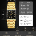 Relogio Masculino WWOOR Gold Watch Men Square Mens Watches Top Brand Luxury Golden Quartz Stainless Steel Waterproof Wrist Watch. 