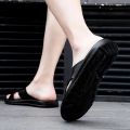 Men Shoes Italian Leather Slippers Men Beach Summer Shoes High Quality Big Size 38-47 Slip on Flats Male Flip Flops Mens Sandals.
