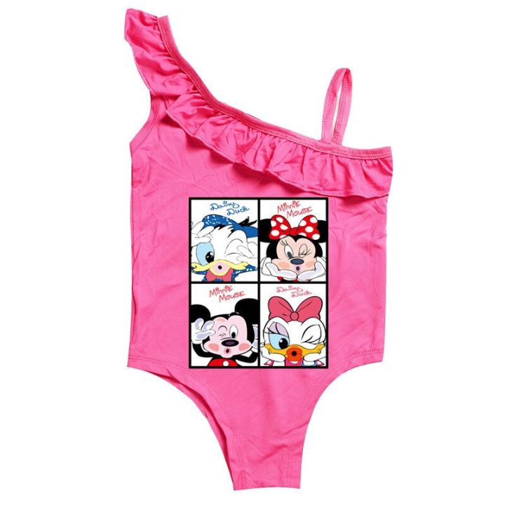 Disney bathing suit Baby kids swimwear for girls Cartoon Polyester Bikini Cute Mickey Mouse Toddler swimsuit Children Beachwear