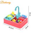 Children Kitchen Sink Toys Electric Circulating Water Dishwashing Vegetable Washing Basin Playing House Toys Gifts For Kids. 