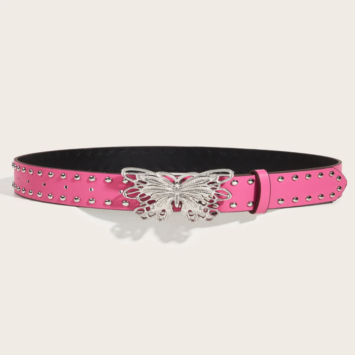 Y2k%20Belt%20Pink%20Belt%20Punk%20Belt%20Butterfly%20Buckle%20Belt%20Waistband%20-%20Image%202