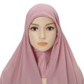 Instant Chiffon Hijabs For Woman Muslim Inner Headband Women Cap Hijab With Cap Attached Neck Cover Turban Underscarf Islam.