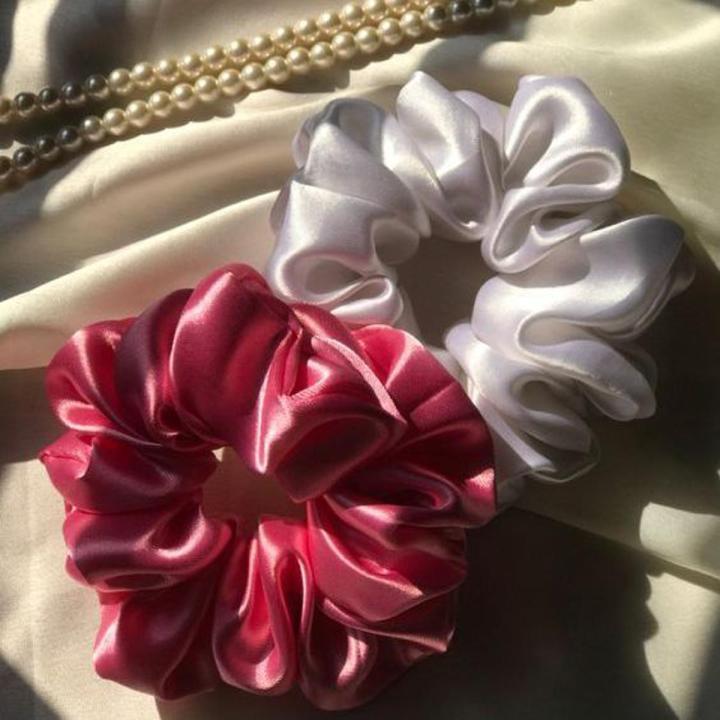 Silk Scrunchie Hair Band for Girls - Pack of 2 - Trendy Hair Accessories - Comfortable and Stylish