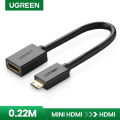 Ugreen Mini HDMI Adapter Mini HDMI to HDMI Cable Adapter 4K Compatible for Raspberry Pi ZeroW Camcorder PC Computer HDMI Mini Adapter.
