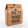 Thermal Cooler Insulated Kraft Foldable Reusable Leakproof paper Breakfast Bento Bag Container Portable Large Capacity Kid Women.