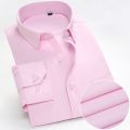 Solid Men Formal Shirt Long Sleeve Plus Size 8xl Business Mens Dress Shirts Basical Office Male Clothing with Front Pocket White.
