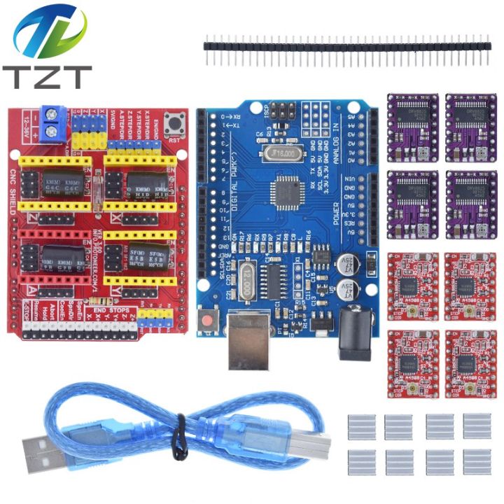 Tzt%20Cnc%20Shield%20V3%20Engraving%20Machine%203d%20Printe%204pcs%20Drv8825%20Or%20A4988%20Driver%20Expansion%20Board%20For%20Arduino%20Uno%20R3%20With%20Usb%20Cable%20-%20Image%207