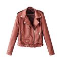Faux Leather Jacket Women's Grunge Zippered Belted Lapel Streetwear Motorcycle Coats Cool Girls Asymmetrical Bomber Jackets.