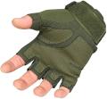 Hand Gloves Half Finger For Biker or motorcycle rider Army green.