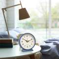 4.5 Inch Battery Operated Antique Retro Analog Alarm Clock, Small Silent Bedside Desk Metal Clock with Light(Blue). 