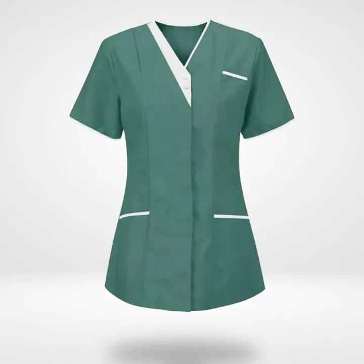 60%25HOT%20Healthcare%20Nurse%20Robe%20Nurse%20Clothing%20T-Shirt%20V%20Neck%20Pocket%20Short%20Sleeve%20Button%20Nursing%20Staff%20Uniform%20Clothing%20Beauty%20Salo%20-%20Image%206