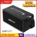 ACEFAST | K3 Max | 80W Peak Portable Bluetooth 5.4 Speaker | 2.1 System (1×Mid-Low + 2×Tweeters) +.