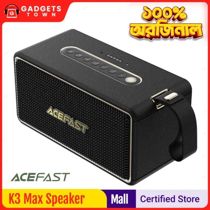 ACEFAST | K3 Max | 80W Peak Portable Bluetooth 5.4 Speaker | 2.1 System (1×Mid-Low + 2×Tweeters) +