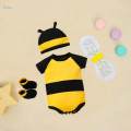 Honey Bee Romper Suit Fancy Dress up Clothes Set Cute Cosplay Outfits for For Newborns. 