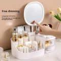 Cosmetic storage box, Desktop dressing table, Makeup mirror, Skincare storage rack, Lipstick sorting box.