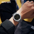 Sanda Men's Watches Sport LED Digital Waterproof Pedometer Wristwatches 6117.