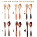 Handmade 2PCS Kitchen Supplies Rice Utensil Soups Dinnerware Sets Spoon Tableware Fork.