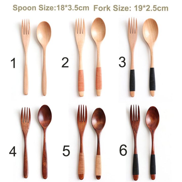 Handmade%202PCS%20Kitchen%20Supplies%20Rice%20Utensil%20Soups%20Dinnerware%20Sets%20Spoon%20Tableware%20Fork%20-%20Image%202