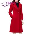Ladies Coat Long Sleeve Slim Fit Single Button Woolen Coat. 