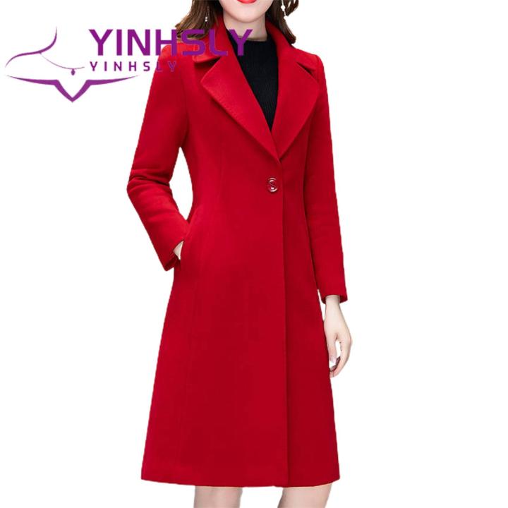Ladies%20Coat%20Long%20Sleeve%20Slim%20Fit%20Single%20Button%20Woolen%20Coat%20-%20Image%202