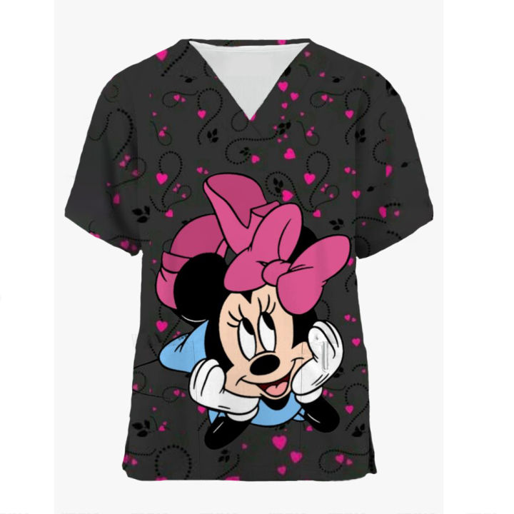 Disney%20Mickey%20Stitch%20Print%20%E2%80%8Bmedical%20uniforms%20women%20Nurse%20Accessories%20Clinical%20Uniform%20Dentist%20work%20blouse%20vet%20spa%20Scrub%20Tops%20%EF%BB%BF%20-%20Image%202