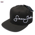 Black Sean John Embroidery Logo DJ Cap For Men.